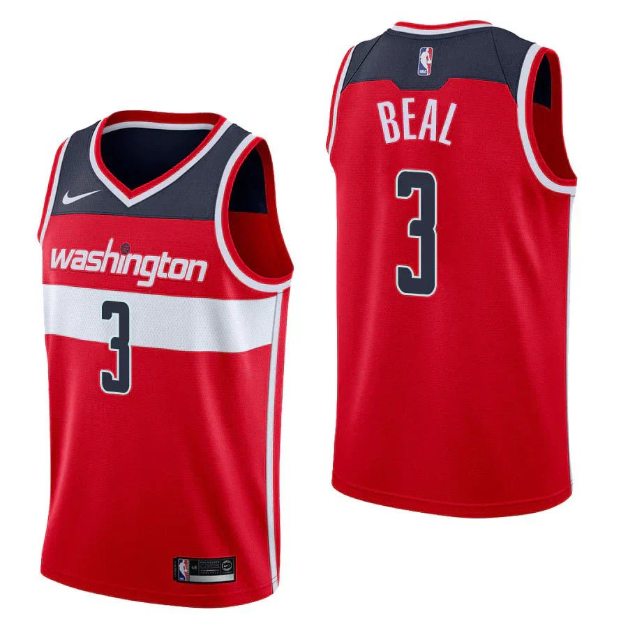 Regata NBA Washington Wizards Authentic Swingman Beal 3- Vermelha