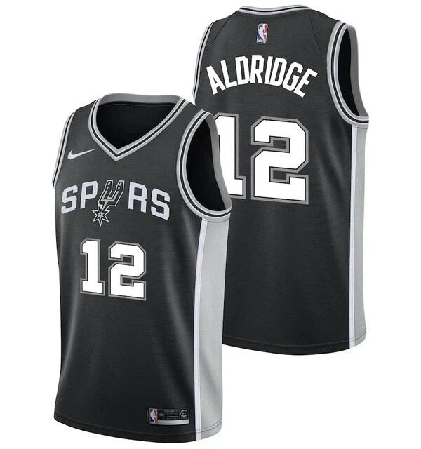 Regata NBA San Antonio Spurs Authentic Aldridge 12 - Preta