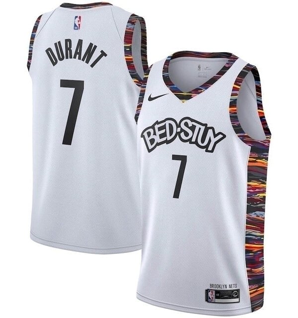 Regata NBA Brooklyn Nets Authentic Durant 7 - Branca