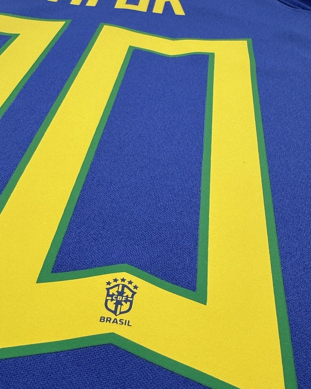 Camisa Da Seleção Brasileira 2022/23 Away Nº 20 Vini Jr XL Azul - Imagem 12
