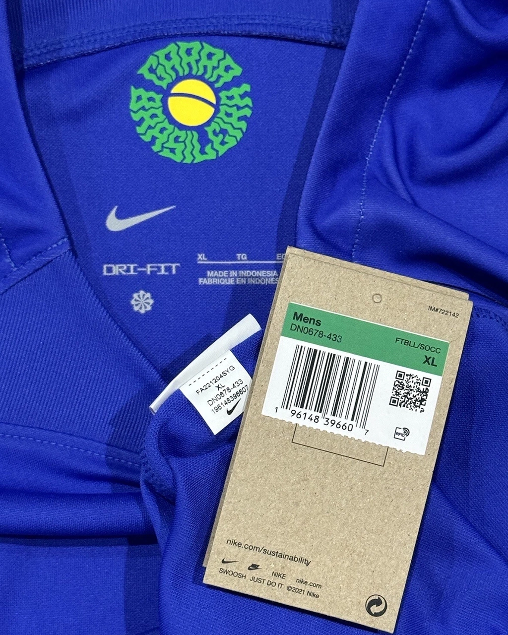 Camisa Da Seleção Brasileira 2022/23 Away Nº 20 Vini Jr XL Azul - Imagem 8