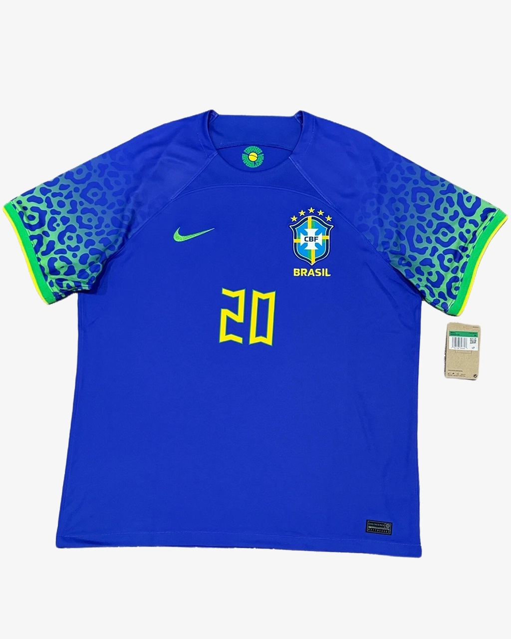 Camisa Da Seleção Brasileira 2022/23 Away Nº 20 Vini Jr XL Azul - Imagem 2