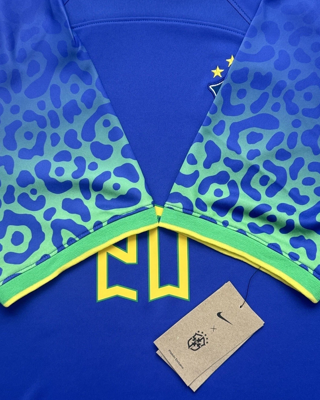 Camisa Da Seleção Brasileira 2022/23 Away Nº 20 Vini Jr XL Azul - Imagem 9