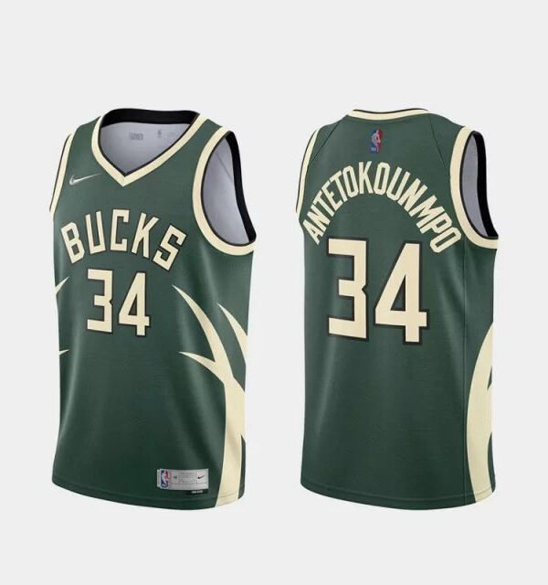 Regata NBA Milwaukee Bucks Authentic Antetokounmpo 34 - Verde