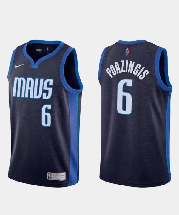 Regata NBA Dallas Mavericks Earned Edition 20/21 Authentic Swingman Porzingis 6 - Azul