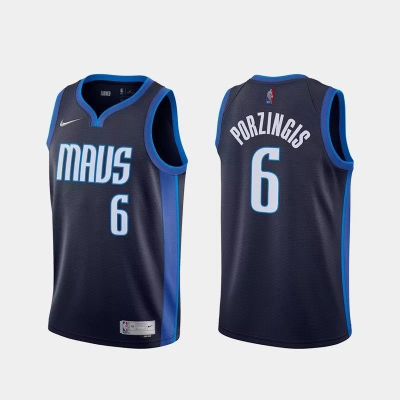 Regata NBA Dallas Mavericks Earned Edition 20/21 Authentic Swingman Porzingis 6 - Azul