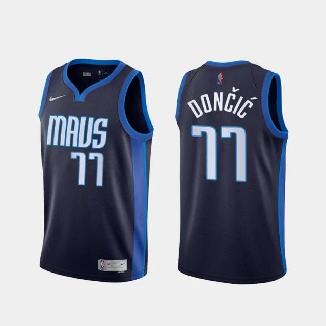 Regata NBA Dallas Mavericks Earned Edition 20/21 Authentic Swingman Doncic 77 - Azul