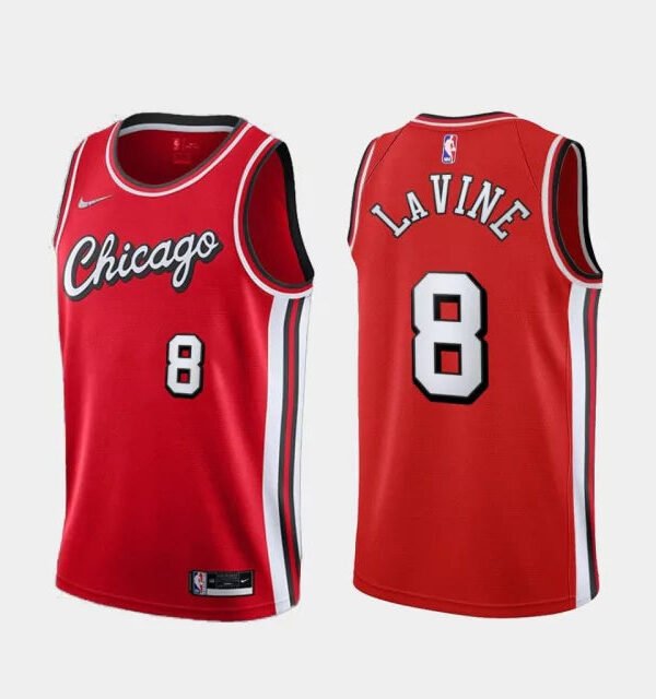 Regata NBA Chicago Bulls Edition 21-22 Authentic Lavine 8 - Vermelha