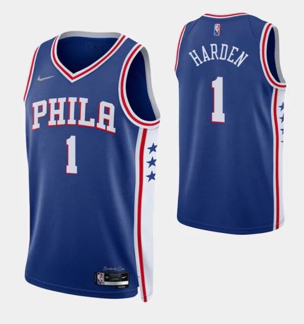 Regata NBA Philadelphia 76ers Authentic Harden 1 - Azul