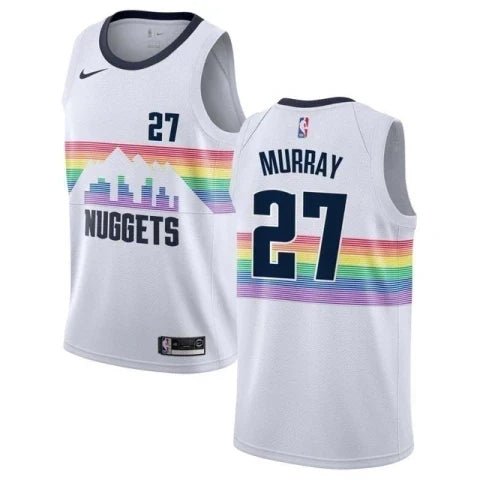 Regata NBA Denver Nuggets Authentic Murray 27 - Branca