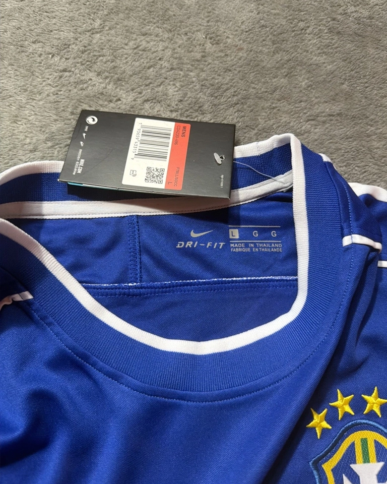 Camisa Retrô Brasil 1998 Away Ronaldo #9 Azul Copa Do Mundo França 98 Rara - Imagem 3